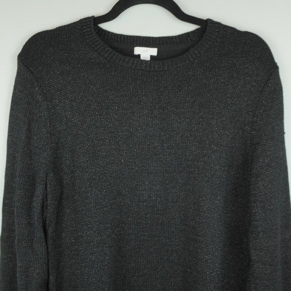 J Jill Black and Silver Sparkly‎ Crew Neck Sweater Size Medium - Picture 2 of 8